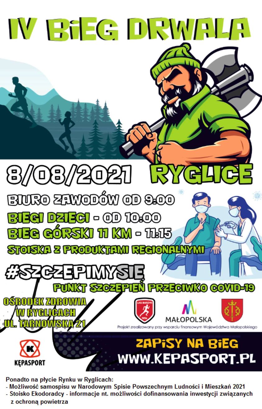 Plakat informujący o wydarzeniu - Bieg Drwala
