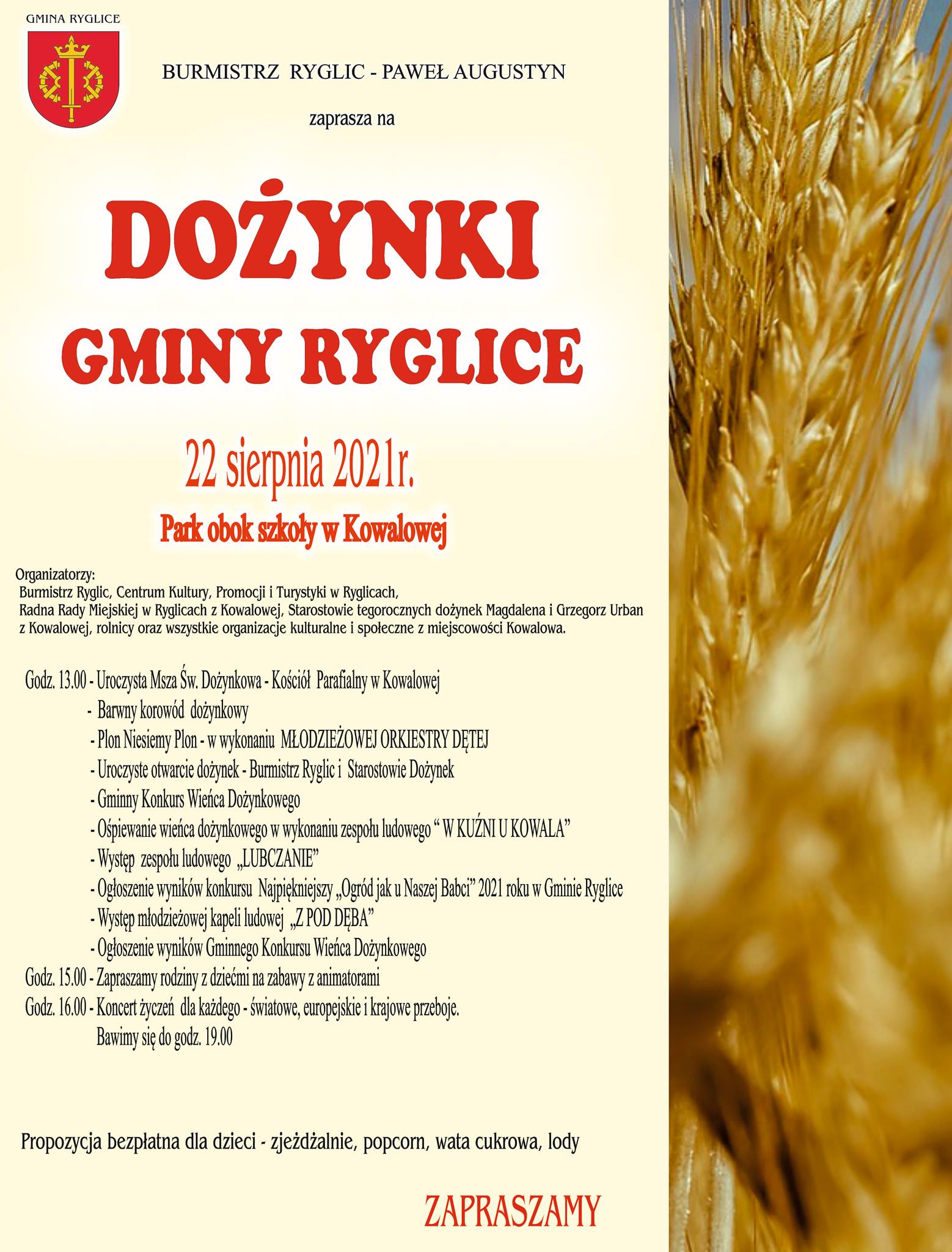 Plakat informujący o Dożynkach