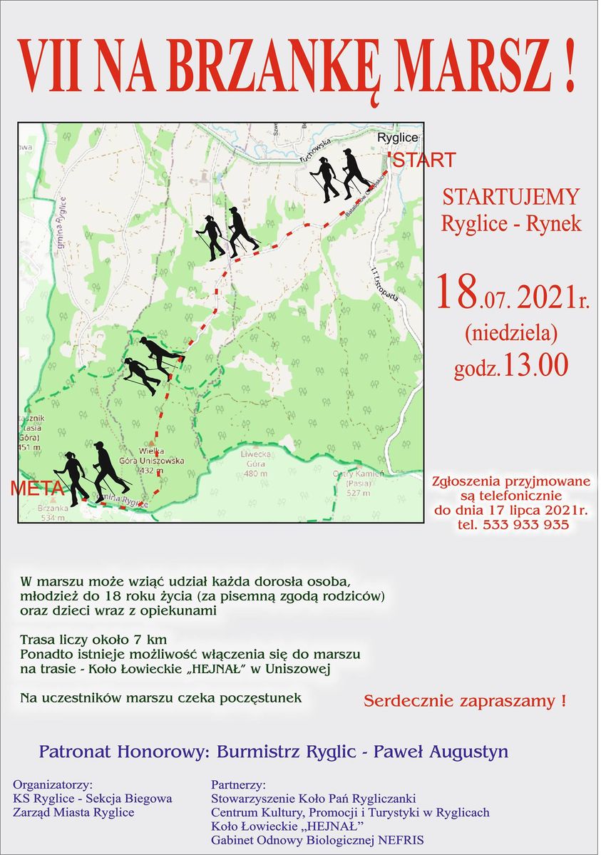 Plakat informujący o wydarzeniu "Na Brzankę Marsz"