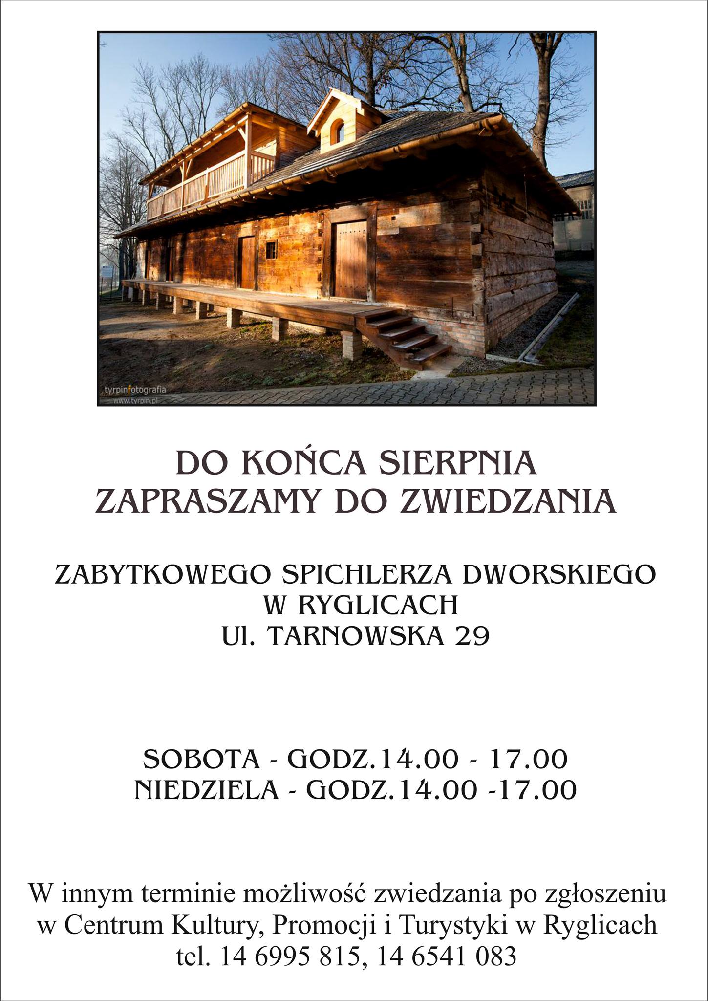 Plakat z zaproszeniem do odwiedzania Spichlerza