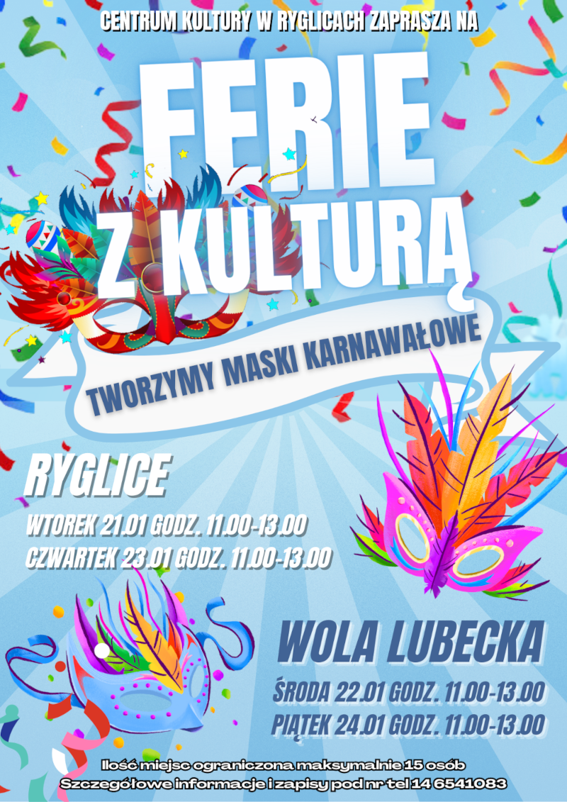 Informacja o warsztatach podczas ferii