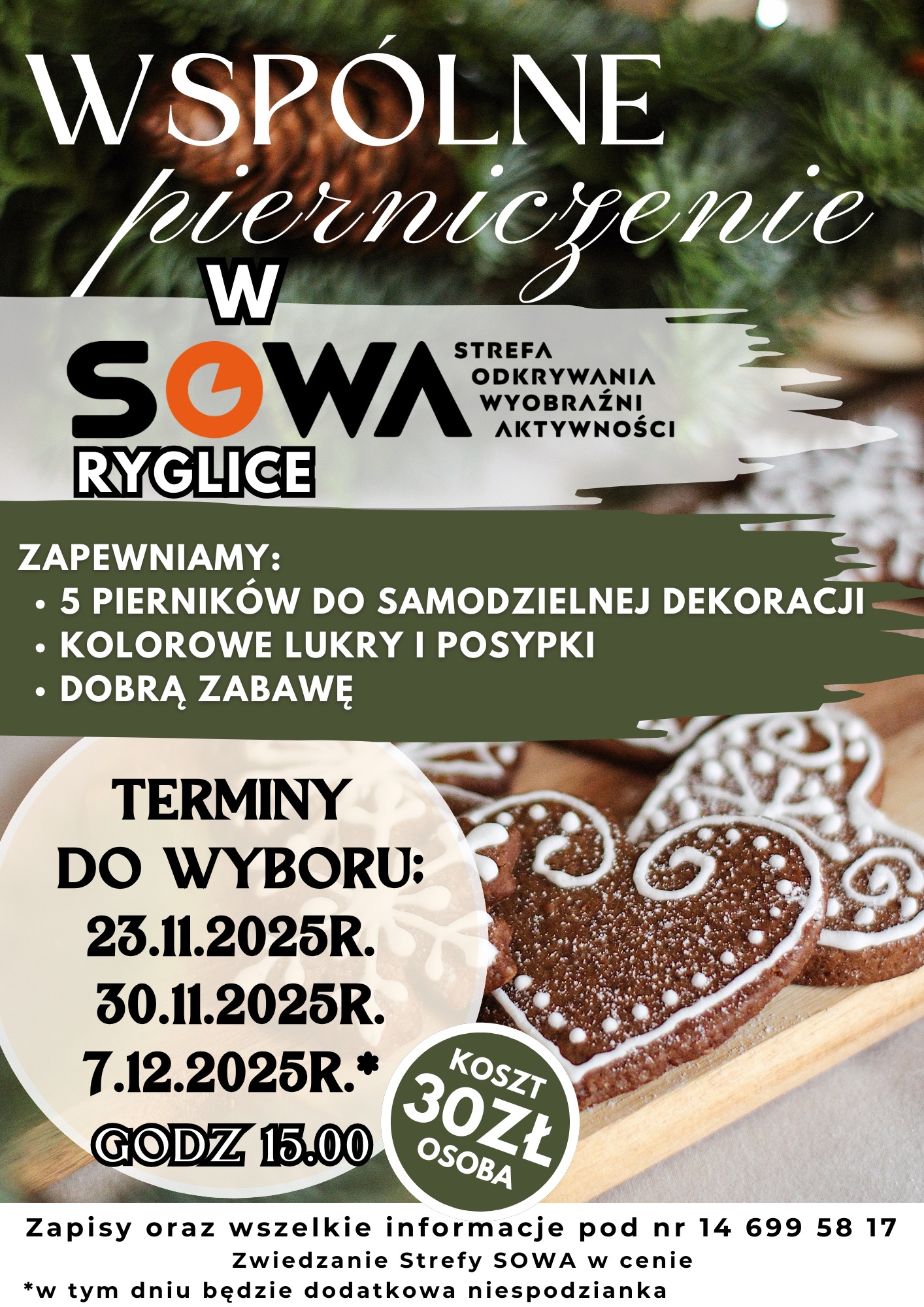 Zbobienie pierników w Strefie SOWA w Ryglicach