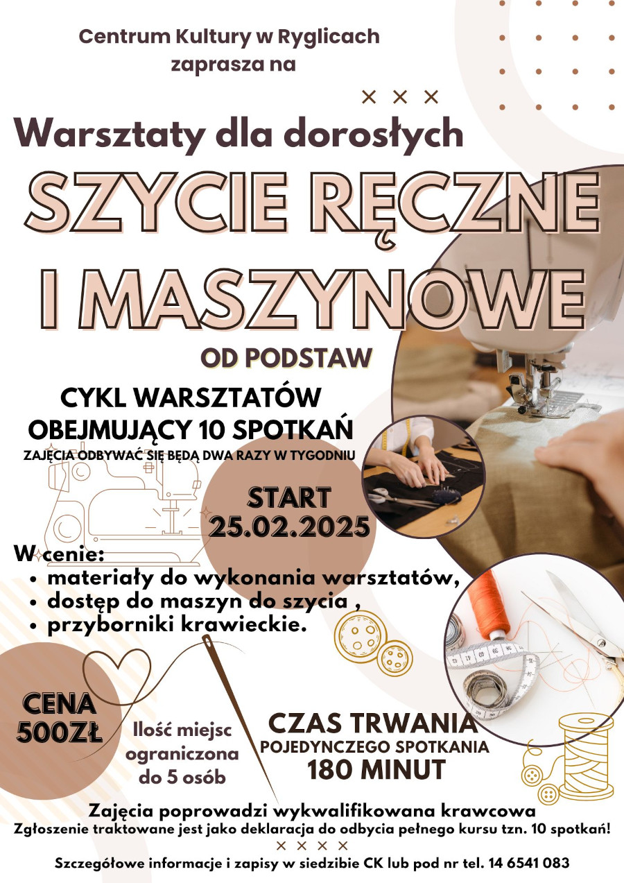 Informacja o warsztatach z szycia