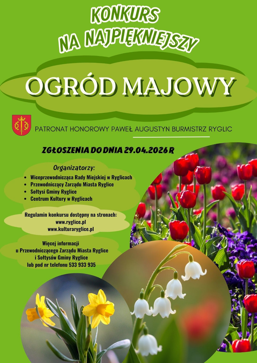 Informacja o Konkursie na Najpiękniejszy Ogród Majowy w Gminie Ryglice