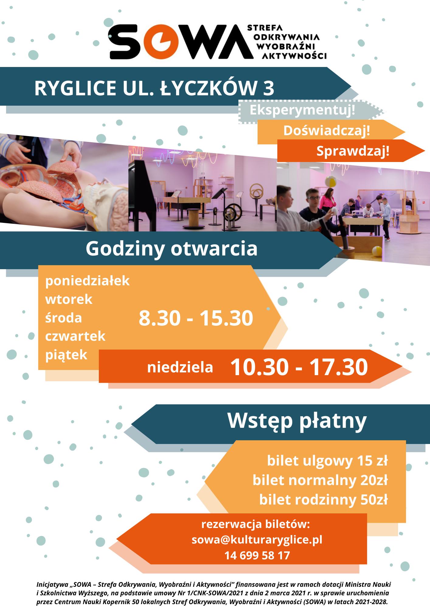 Cennik, godziny otwarcia