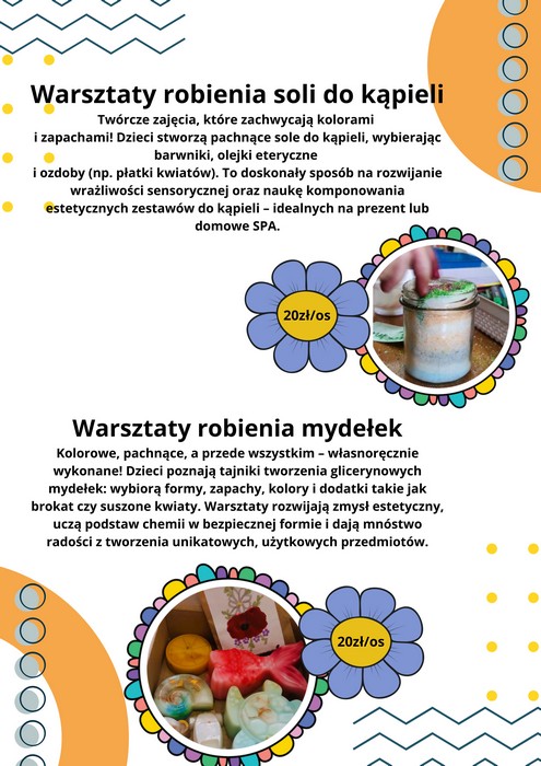 Informacja o warsztatach: sól do kąpieli, mydełka