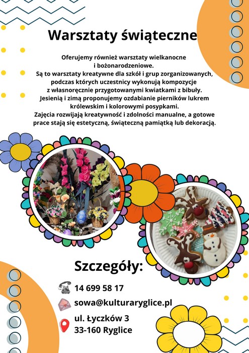 Informacja o warsztatach: świąteczne