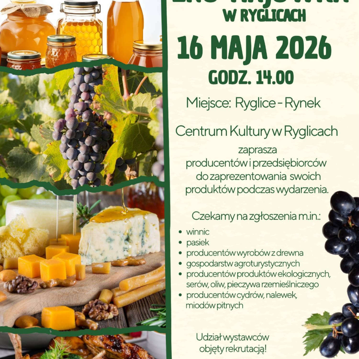 Eno-Majówka w Ryglicach - zaproszenie producentów i przedsiębiorców